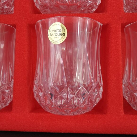 Cristal d'arques Set of 6 Long Champ 24% Lead Crystal glasses (New Old Stock) - Picture 2 of 8